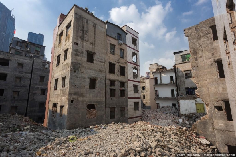 Guangzhou: Tejados y Barrios marginales