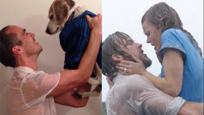 Guy recrea escenas de películas famosas con su perro Guy recrea escenas de películas famosas con su perro