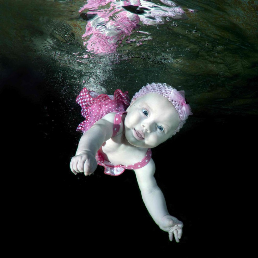 Happy Ukrainian children under water