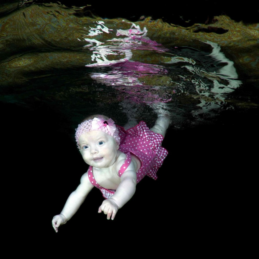 Happy Ukrainian children under water