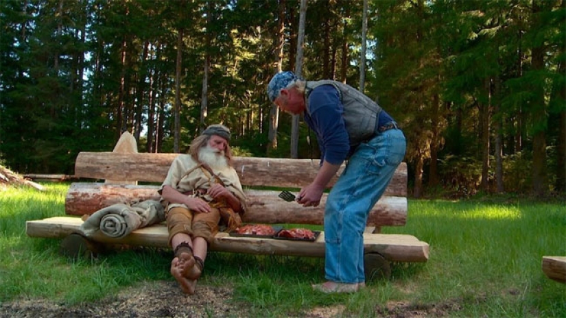 He lives in the woods, doesn't wear shoes and brushes his teeth with a pine cone