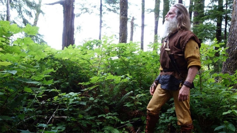 He lives in the woods, doesn't wear shoes and brushes his teeth with a pine cone