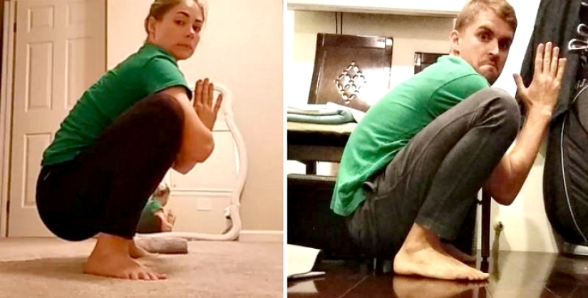 Hermano parodia fotos de hermana gemela con la ayuda de un gato Hermano parodia fotos de hermana gemela con la ayuda de un gato