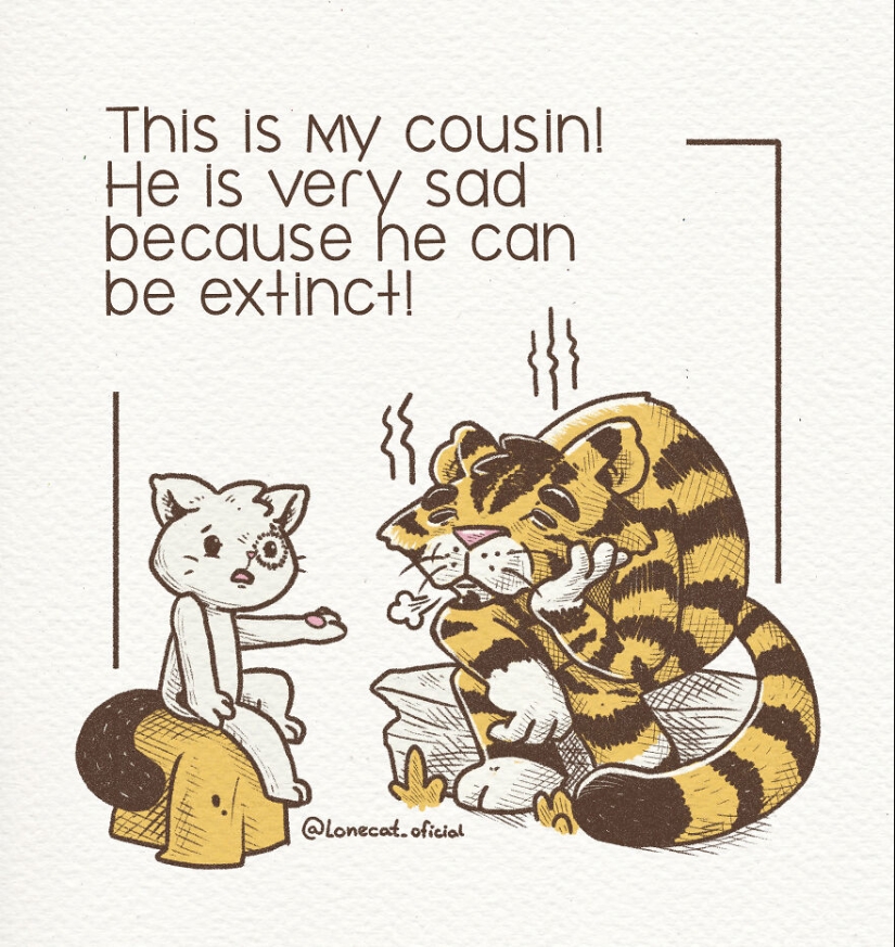 Hice 12 nuevas ilustraciones sobre un gato introvertido que muestra que a veces está bien estar solo