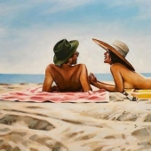 Hot beaches and tanned women in the radiant paintings of Thomas Saliot: 12 photos Hot beaches and tanned women in the radiant paintings of Thomas Saliot: 12 photos