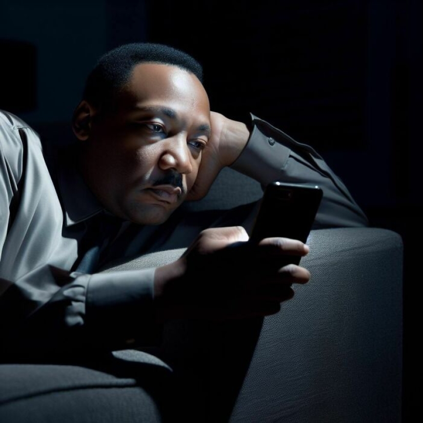 I Created Images Of The Most Influential People In History, Staring Blankly At Smartphones