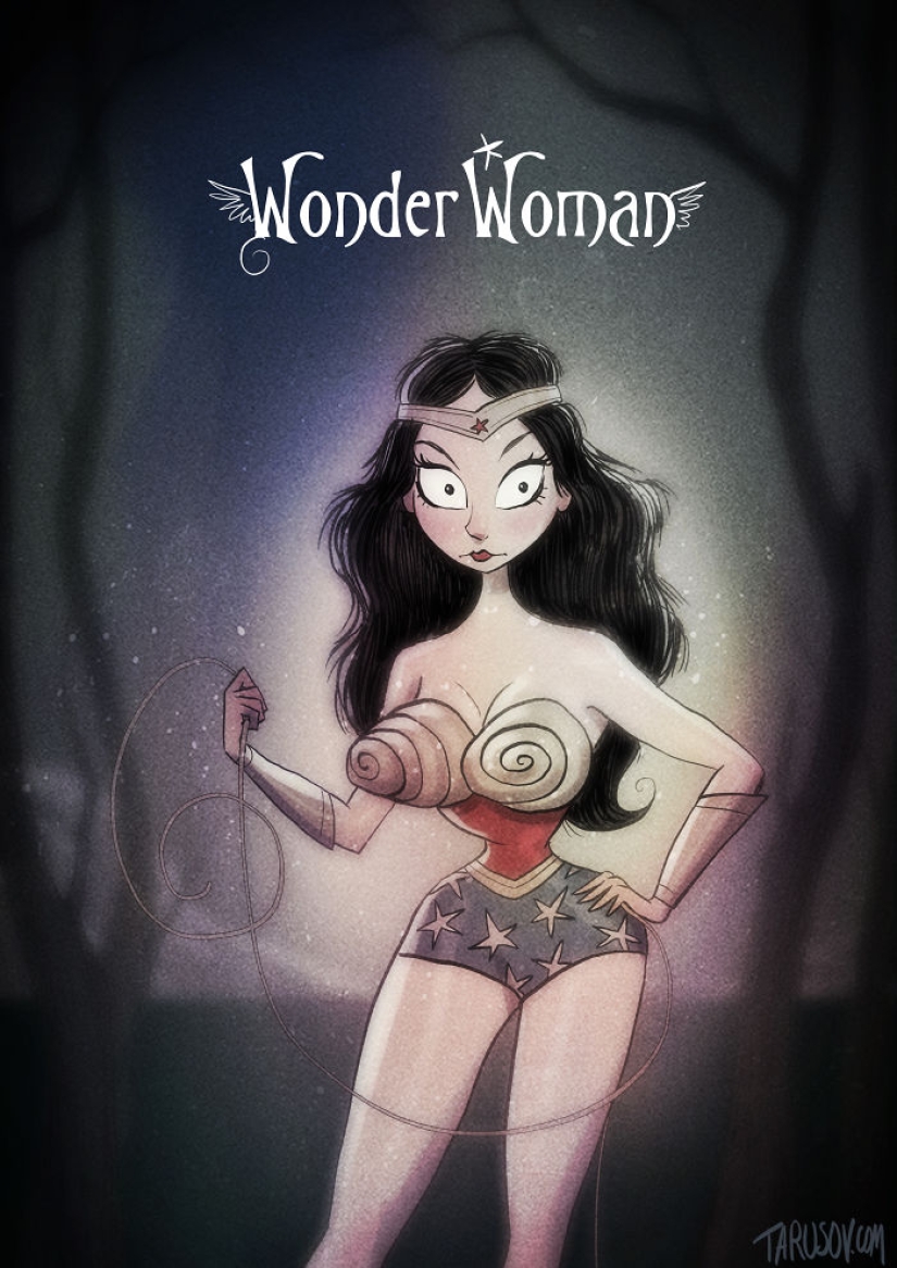 If Tim Burton drew superheroes: illustrations by a Russian artist