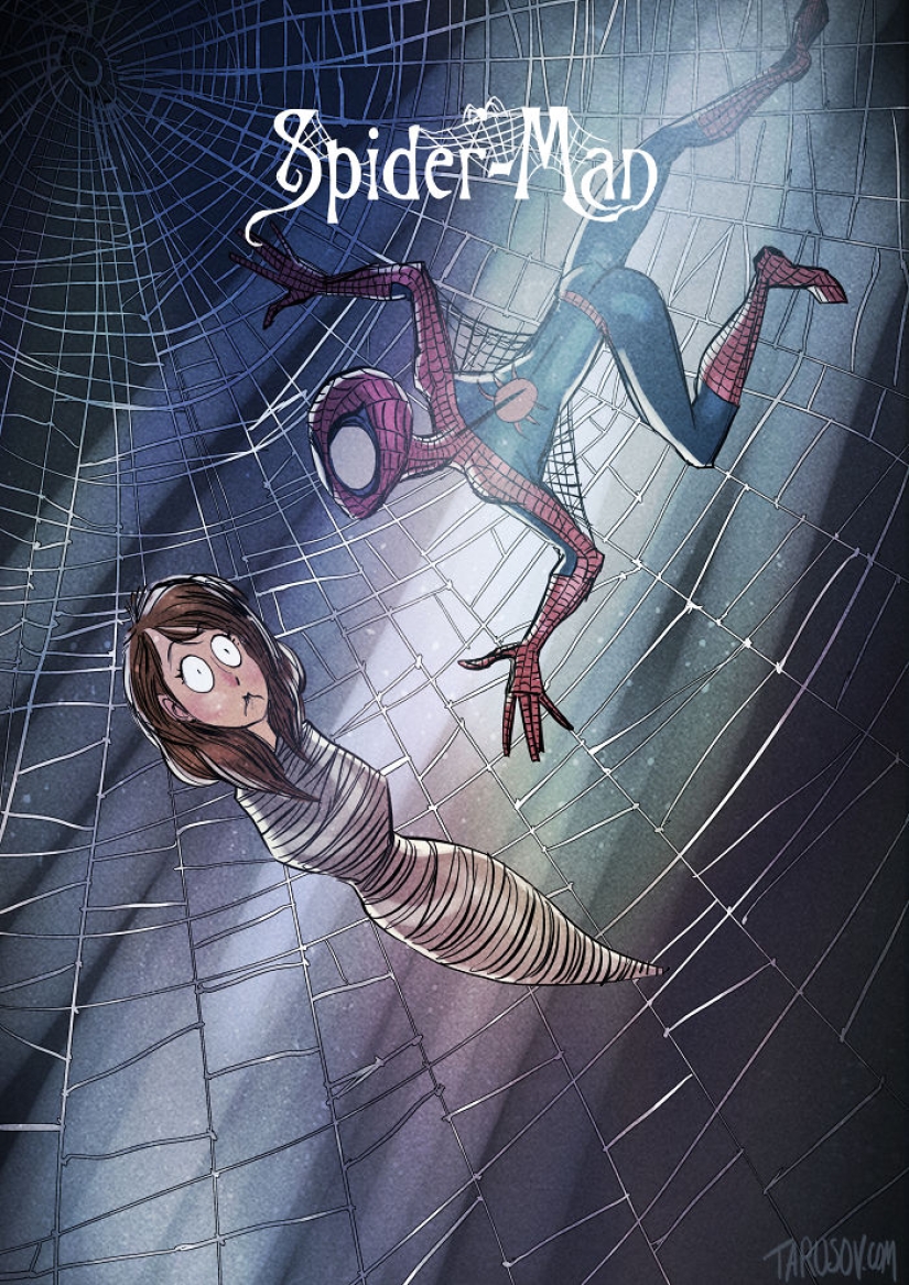 If Tim Burton drew superheroes: illustrations by a Russian artist