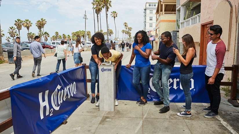 In Los Angeles, tequila poured from drinking fountains In Los Angeles, tequila poured from drinking fountains