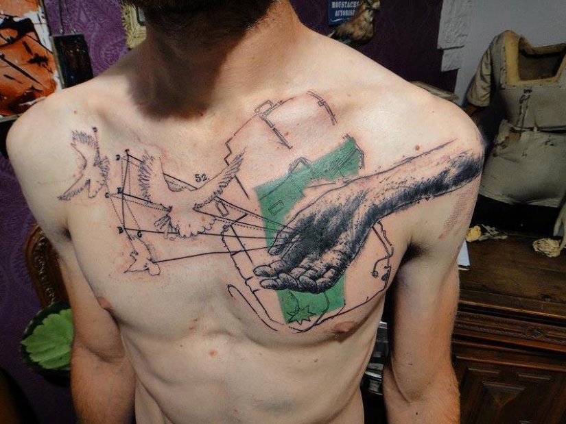 Increíble tatuaje estilo Photoshop