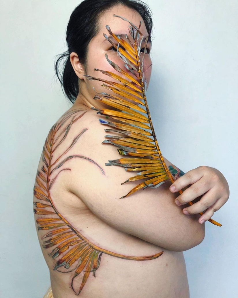 Incredible tattoos that cannot be distinguished from living plants