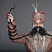 Indian has grown the longest mustache in the world for over 40 years Indian has grown the longest mustache in the world for over 40 years
