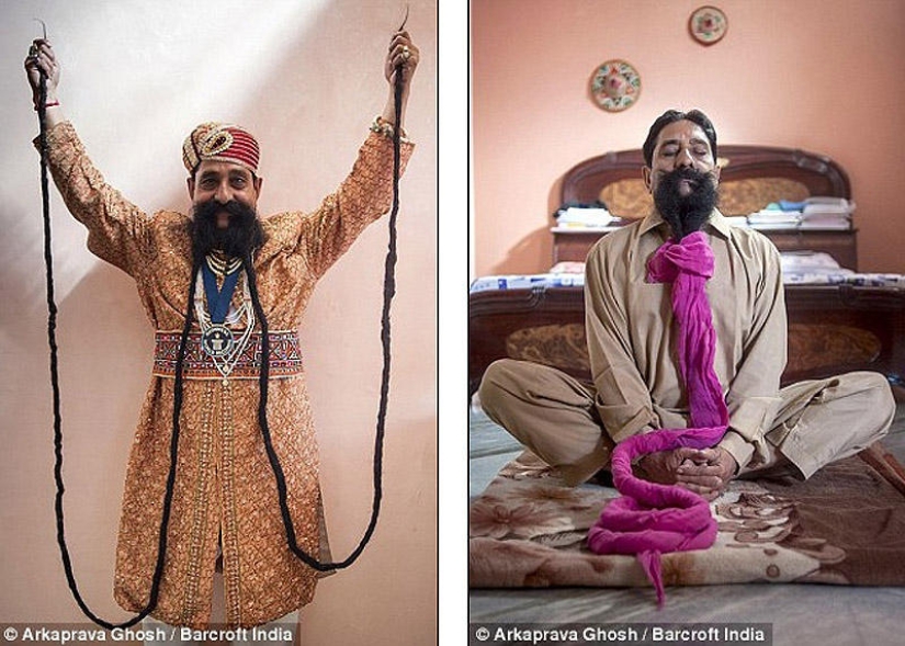 Indio se ha dejado el bigote más largo del mundo durante más de 40 años