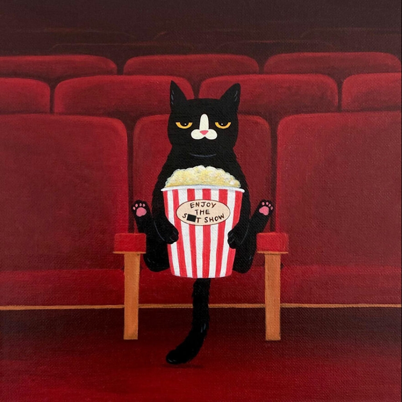 Inspirándose en su gato negro con un toque de actitud atrevida, este artista creó 10 ilustraciones humorísticas