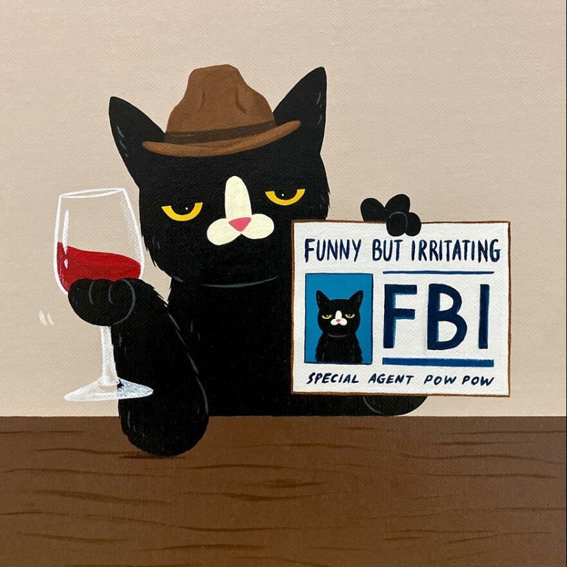 Inspirándose en su gato negro con un toque de actitud atrevida, este artista creó 10 ilustraciones humorísticas
