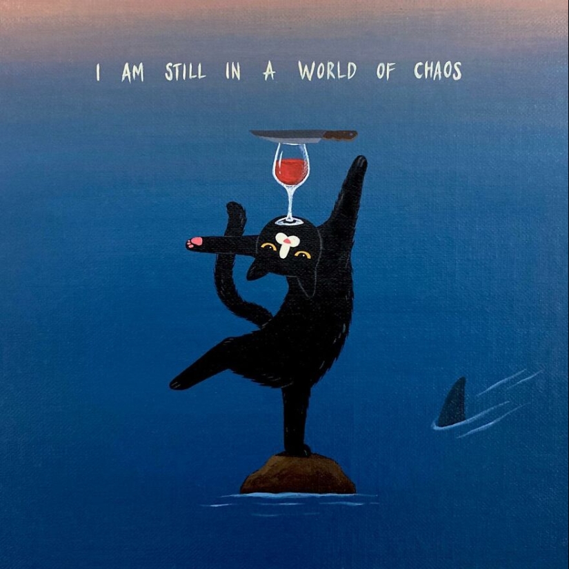 Inspirándose en su gato negro con un toque de actitud atrevida, este artista creó 10 ilustraciones humorísticas