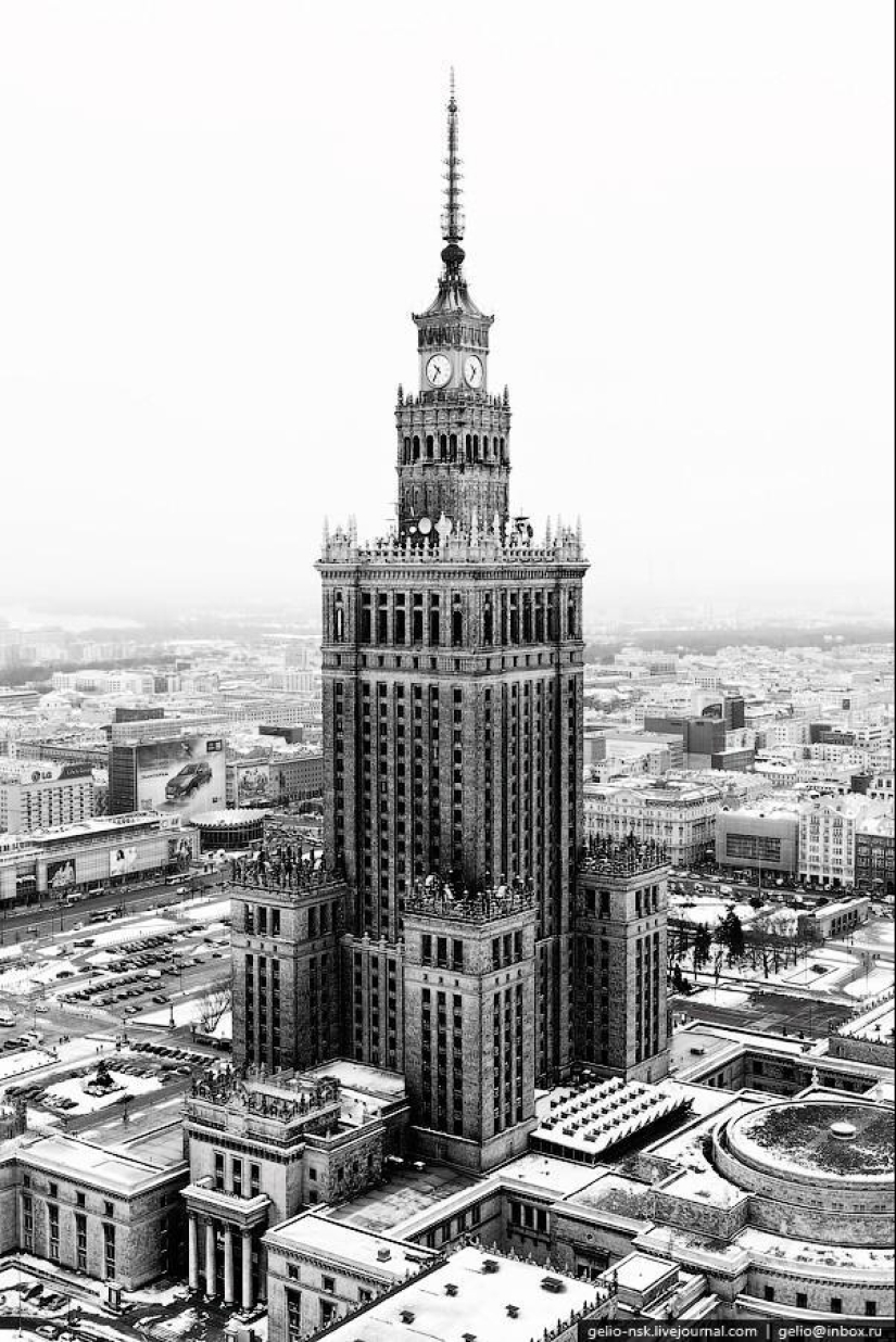 Invierno Varsovia desde arriba