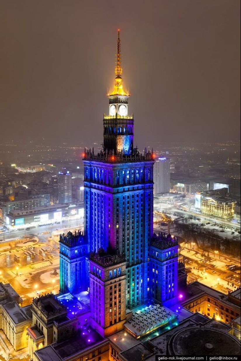 Invierno Varsovia desde arriba