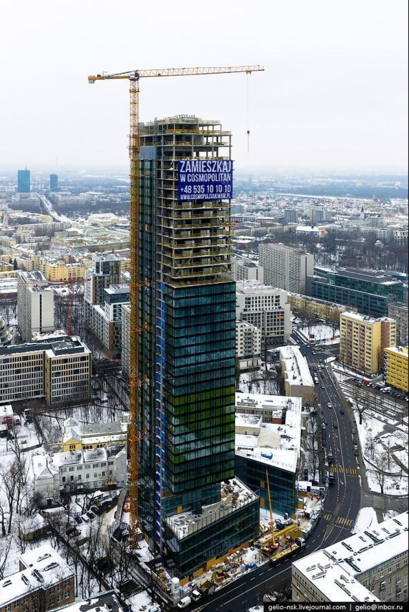 Invierno Varsovia desde arriba