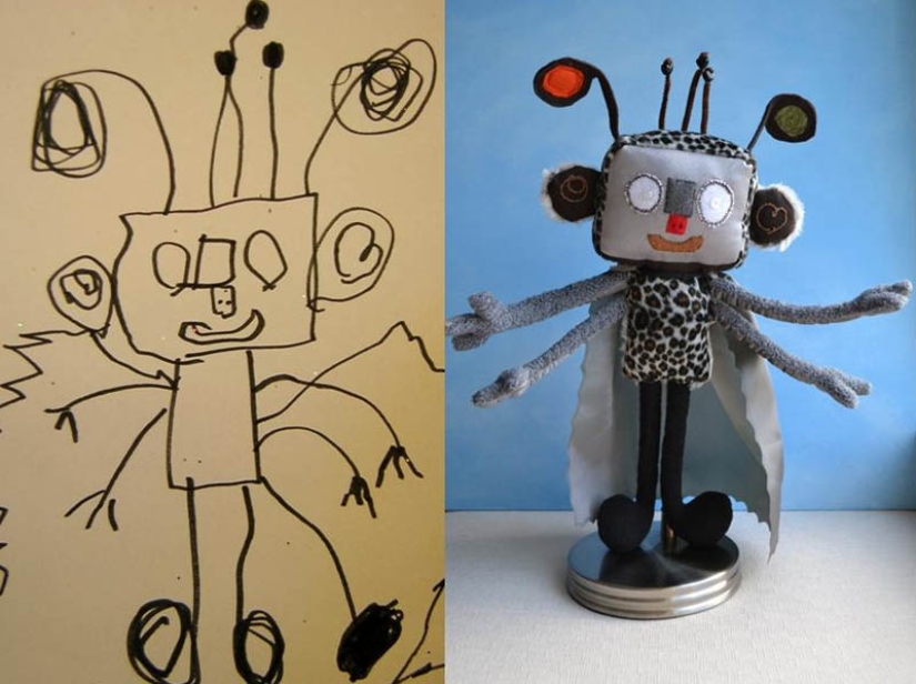 Juguetes creados a partir de dibujos de niños. Juguetes creados a partir de dibujos de niños.