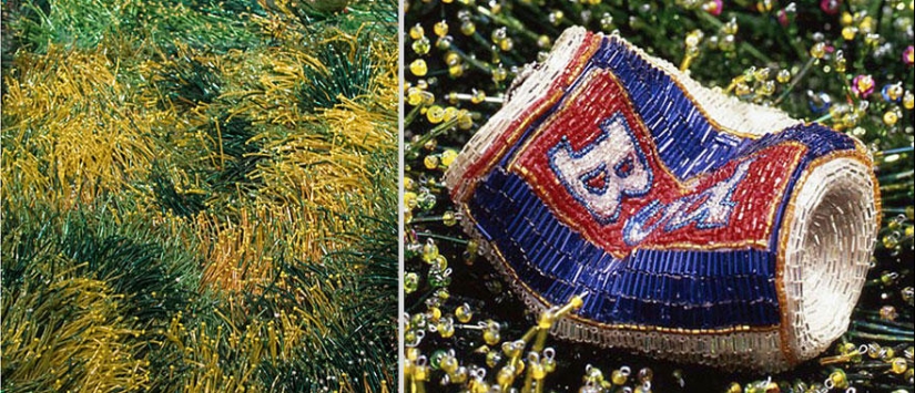 Kitchen and backyard made of ... beads!
