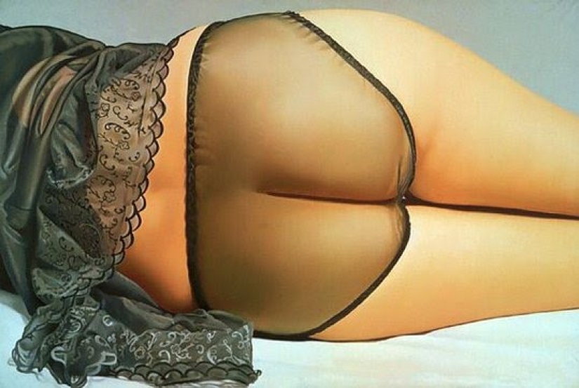 La sexualidad de los muslos femeninos en ropa interior del artista estadounidense John Kaser