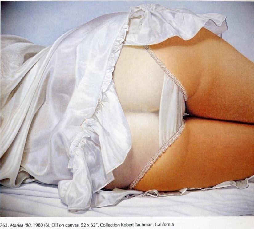La sexualidad de los muslos femeninos en ropa interior del artista estadounidense John Kaser