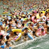 Like herring in a barrel: 10 thousand Chinese escape from the heat in the largest pool