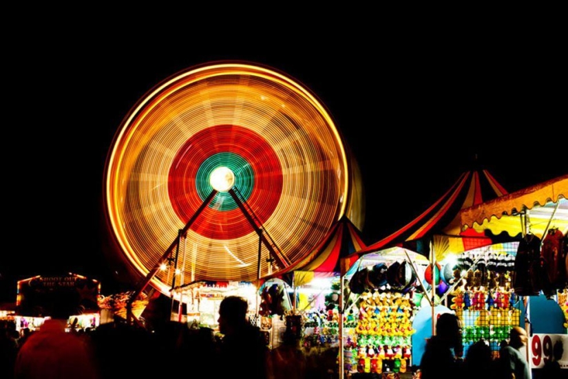 Long exposure Ferris wheels