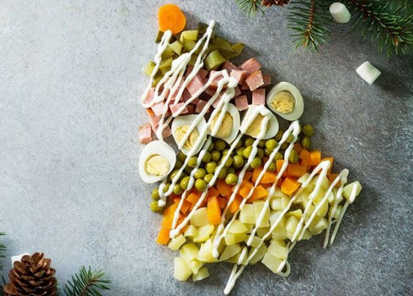 Los nuevos sabores de la ensalada de edad: 8 interesantes recetas de Navidad Olivier