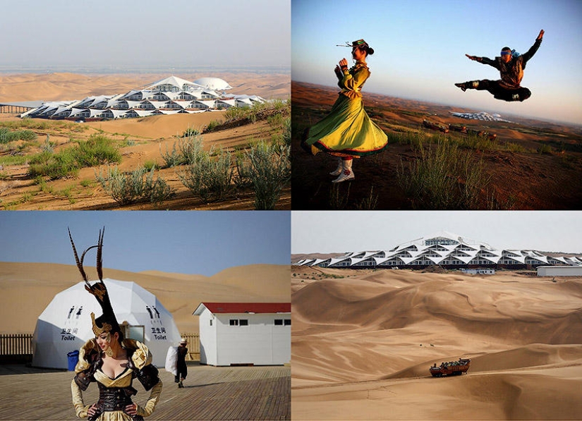 Loto en el desierto de Xiangshawan