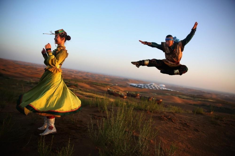 Loto en el desierto de Xiangshawan