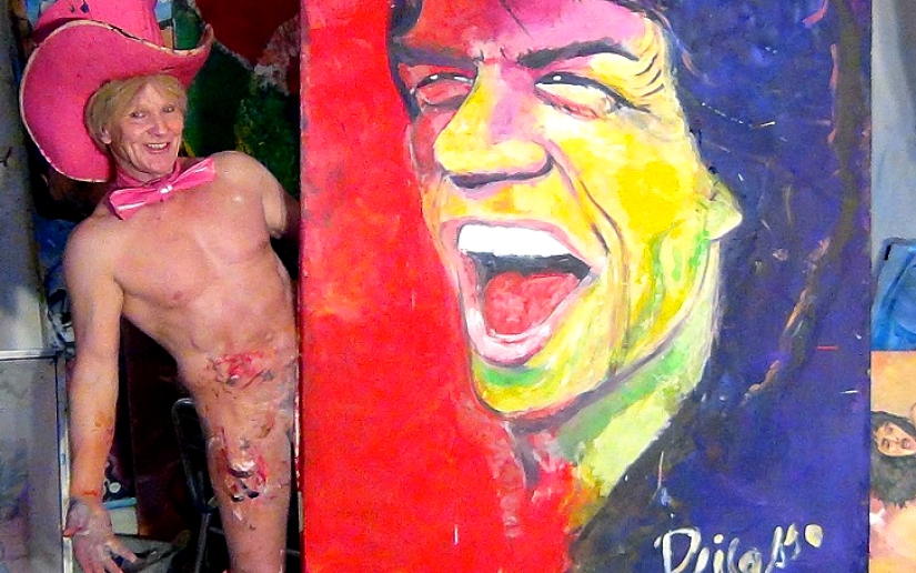 Man painting with his penis Man painting with his penis