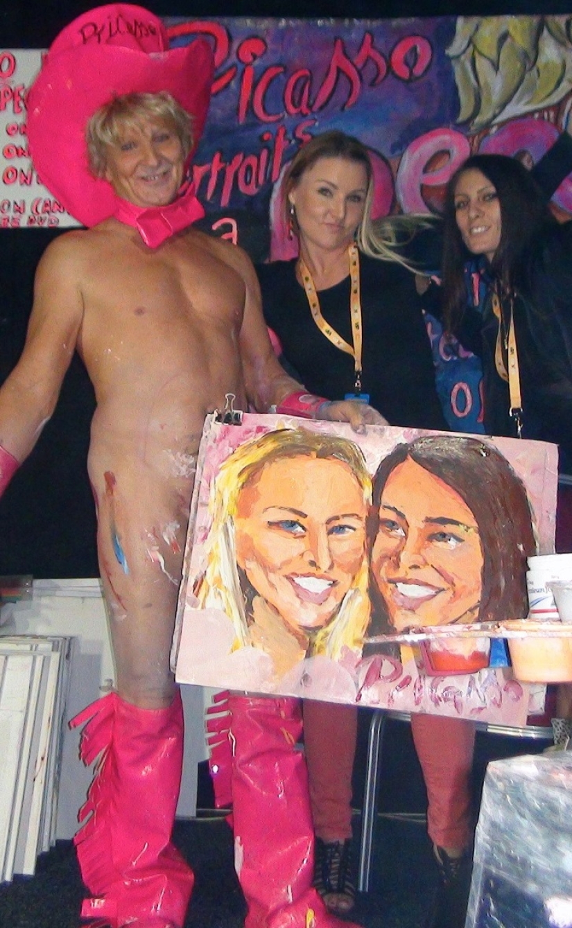 Man painting with his penis Man painting with his penis