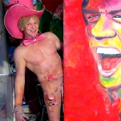 Man painting with his penis