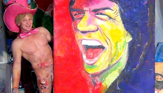 Man painting with his penis Man painting with his penis