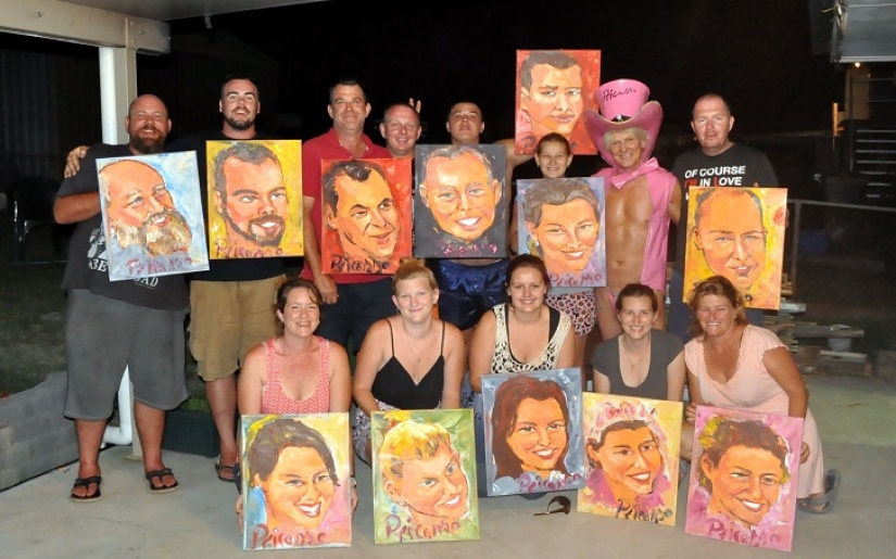 Man painting with his penis Man painting with his penis