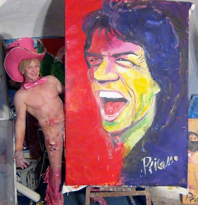 Man painting with his penis Man painting with his penis