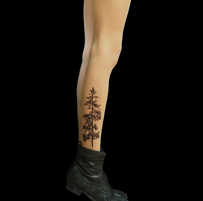 "Medias-tatuajes" crean la ilusión de tatuajes en las piernas