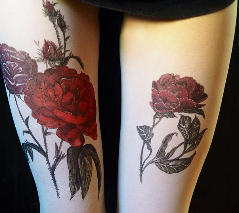 "Medias-tatuajes" crean la ilusión de tatuajes en las piernas