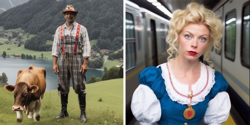 Midjourney generated stereotypical representatives of different European countries