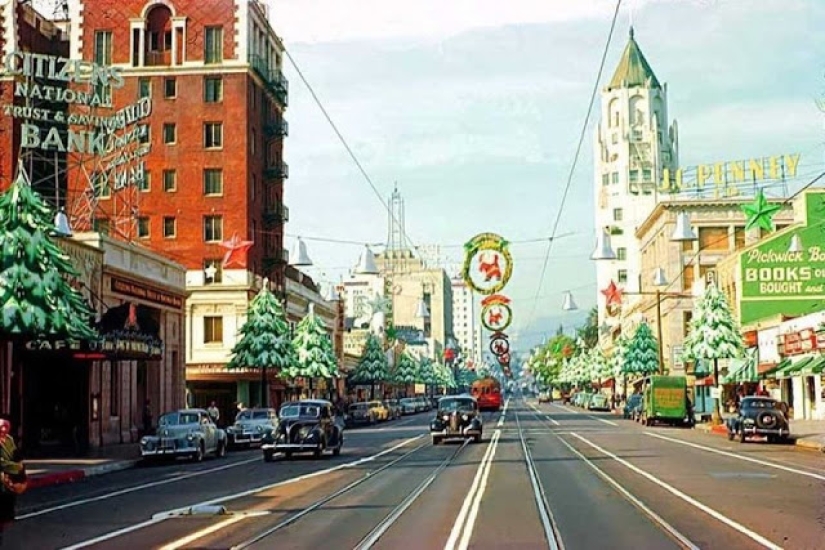 Mientras la URSS estaba en guerra con los fascistas: fotos en color de la pacífica Los Ángeles durante la Segunda Guerra Mundial y después