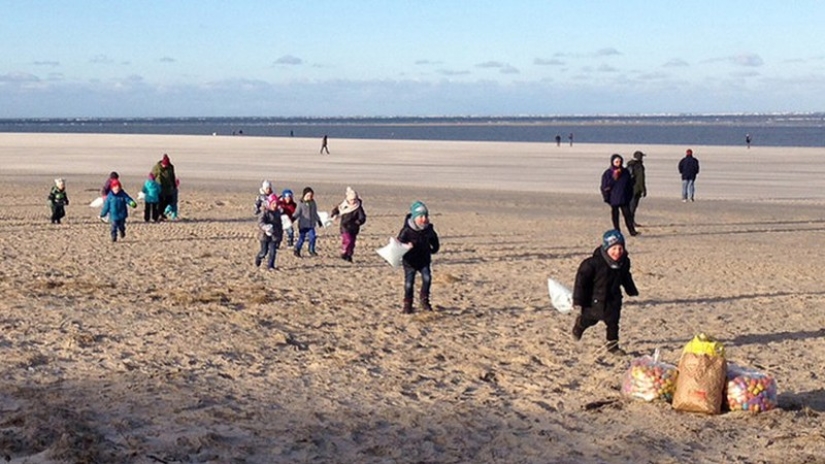 Miles de "sorpresas más amables" fueron arrastradas por una tormenta en la costa de la isla alemana Miles de "sorpresas más amables" fueron arrastradas por una tormenta en la costa de la isla alemana