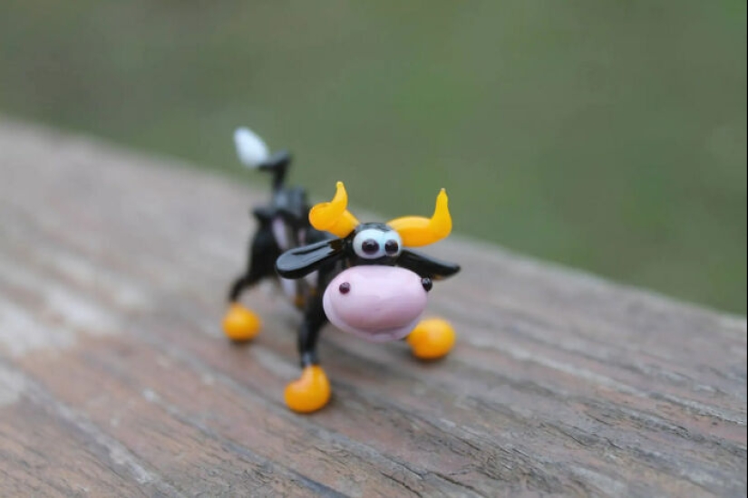 Mis 8 figuras en miniatura de vidrio que hice para Navidad como regalos únicos