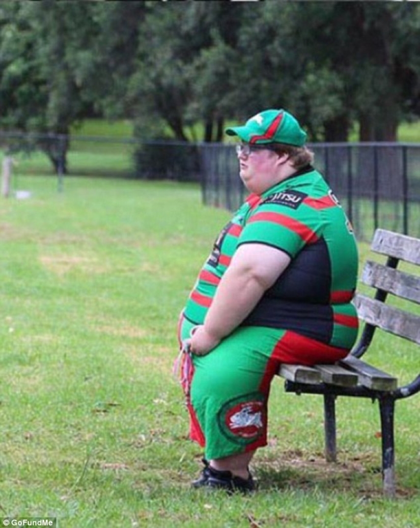 Mom has to lock the refrigerator because her 200-pound son can't stop eating