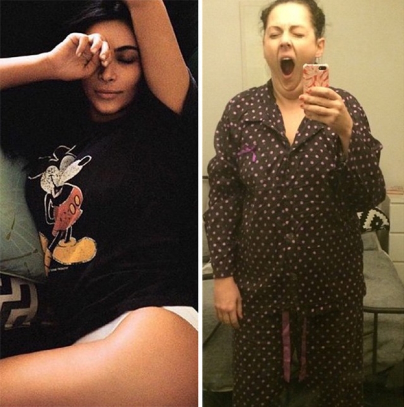 Mujer muy divertida parodia fotos de estrellas en Instagram