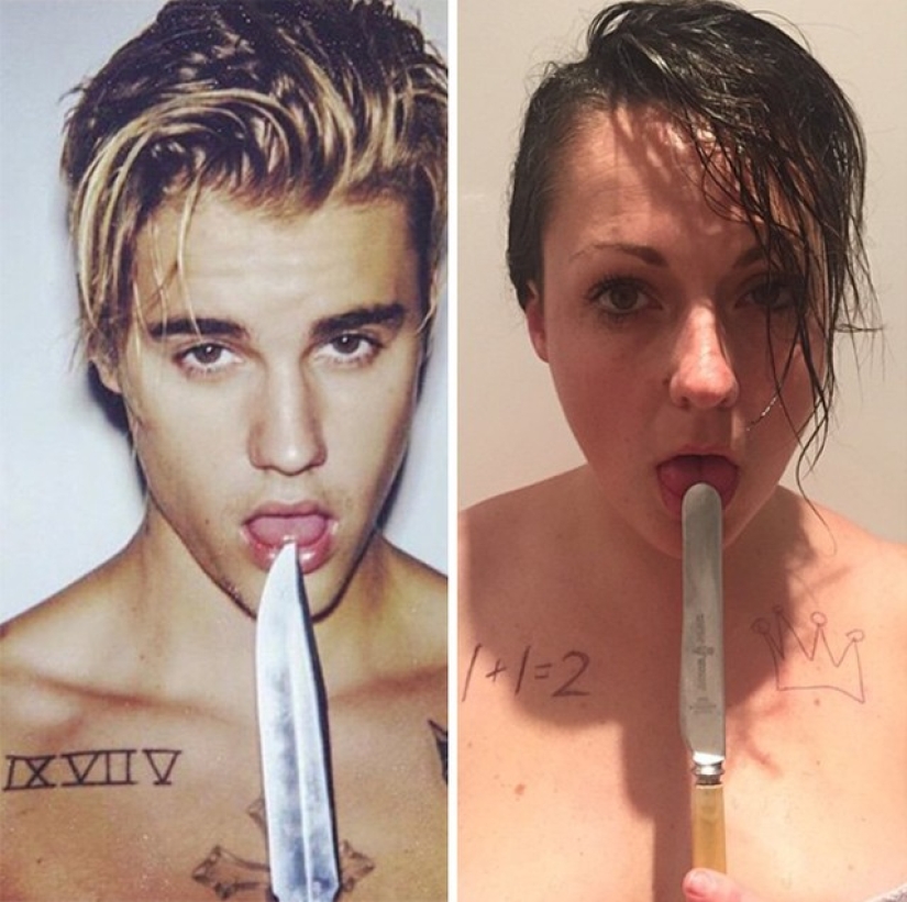 Mujer muy divertida parodia fotos de estrellas en Instagram