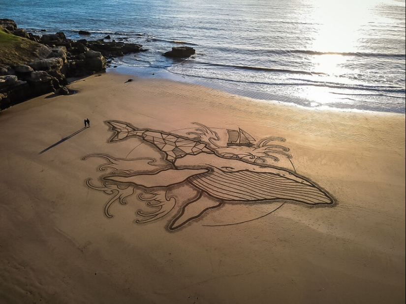 My 12 Beach Sand Drawings That Are Between 30 And 100 Meters Wide