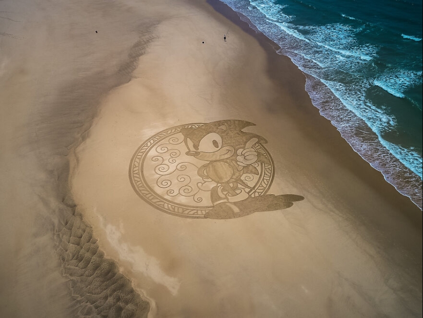 My 12 Beach Sand Drawings That Are Between 30 And 100 Meters Wide