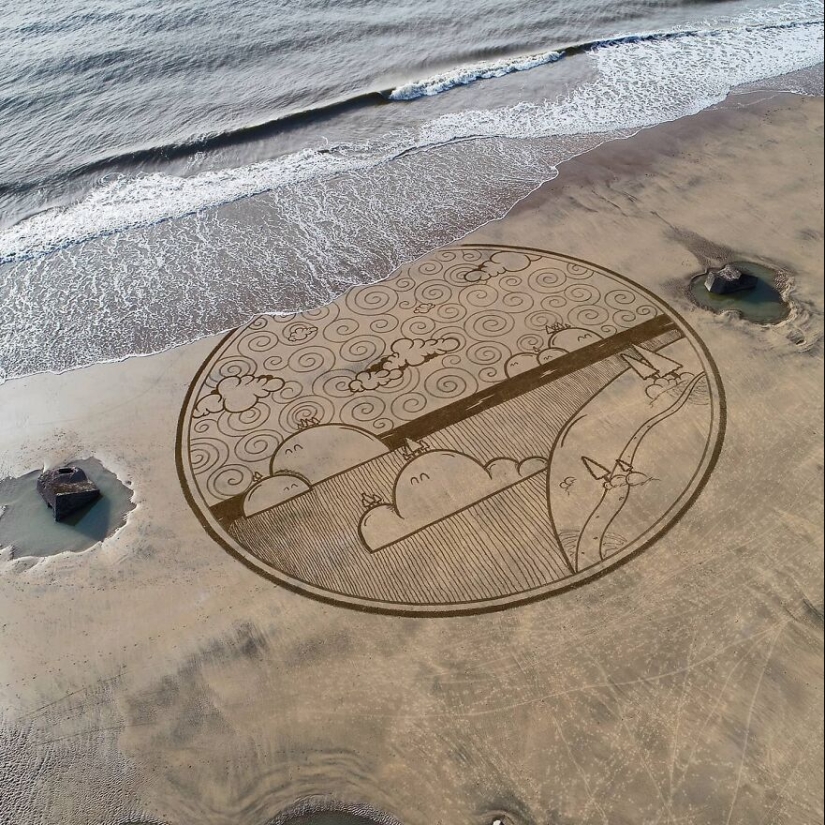 My 15 Beach Sand Drawings That Are Between 30 And 100 Meters Wide (Part2)